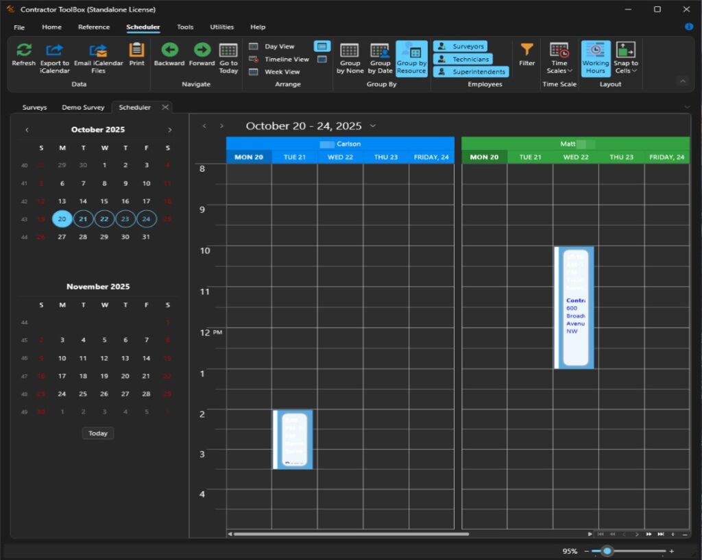 Contractor Toolbox Scheduler