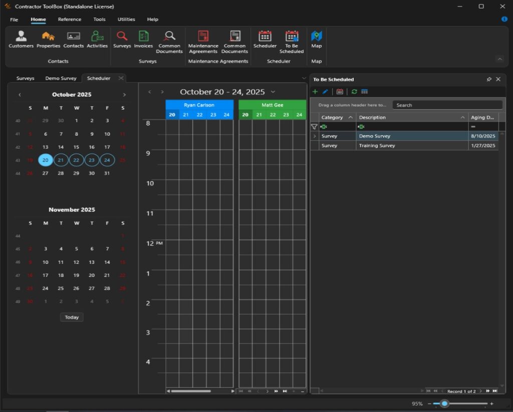 Contractor Toolbox Scheduler
